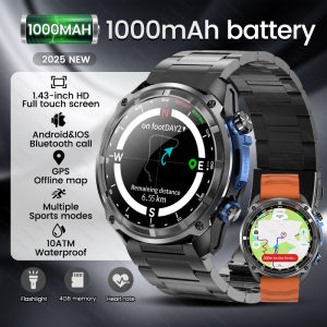 2025New 1000mAh Ultra Large Battery Smart Watch GPS Map 10ATM Waterproof Heart Rate Bluetooth Call Men Outdoor Sports Smartwatch
