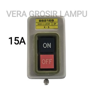 Power push button On Off 15A 30A body besi / Switch saklar tekan On Off 15A 30A body besi