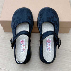 New Summer Beijing Cloth Shoes Womens Fashion Casual High Heel Single Soft Bottom Comfortable Lightweight Embroidered Shoes