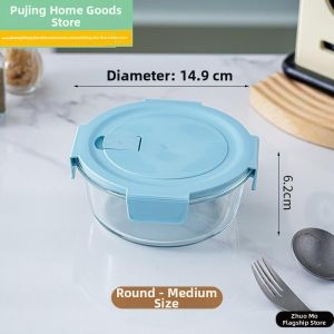Heat Resistant Transparent Glass Lunch Box ness Preservation Container Sealed Bento Box Refrigerator Storage Bowl with Lid