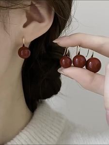 SOMILIA - Retro Palace 925 Sterling Silver Stud For Women12mm Natural Hotan Jade Earrings 18k Earrings Fine Pearl Jewelry Gifts