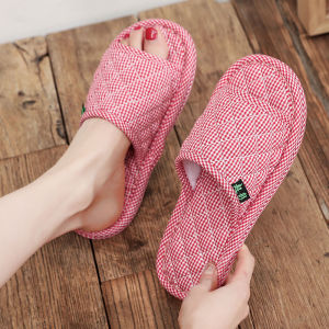 Korean Style Pure Cotton Bottom Slippers Indoor Home Quiet Wooden Floor Tile Soft Bottom Spring Summer Autumn Machine Washable Mens Slippers
