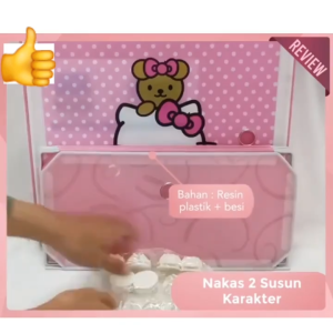 PROMO 50% Lemari Plastik Mini 2 Susun Lemari Portable Multifungsi Lemari Pakaian Susun Karakter