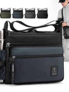 New Fashionable Mens Large Capacity Nylon Casual Crossbody Shoulder Bag Waterproof Business Leisure Diagonal Backpack