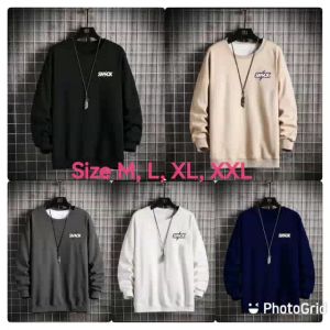 Promo Sweater Keren Kaos Pria Distro SHCK Crewneck Cowok Trendy Sweatshirt Elegan Sweter Kekinian