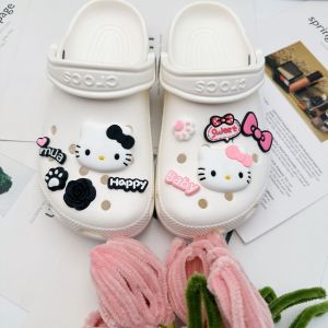10Pcs/Set Crocs Charms Shoes Accessories Cute KT Cat Detachable Shoe Buckle Decoration Set for Crocs