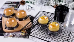 50/100/200PCS Clear Plastic Cake Box Round Plastic Cupcake Holders Egg-Yolk Puff Mooncake Packing Box