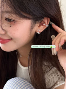 Cute Rabbit Ear Clip-On Earrings for Women No Piercing Required Cartoon Style Fashionable New 2025 Copper Material Daily Use