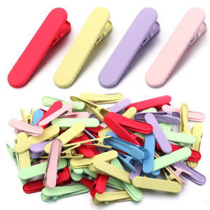 20pcs/lot Macaroon Color Metal Hairpins 5cm Ellipse Hair Clips Hairclip Setting Base For DIY Jewelry Making Hair Accessories