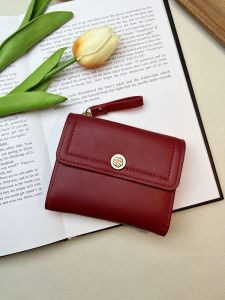 Retro Simple Tea Flower Womens Wallet Multi-Card Position Compact Miniature Integrated Design Student ID Card Holder