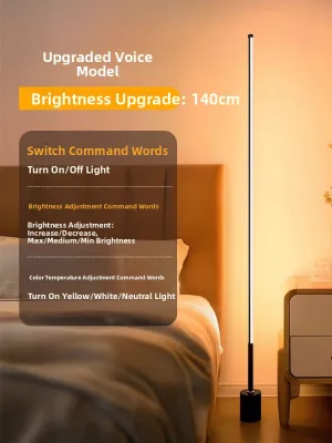 Modern Minimalist LED Floor Lamp Reading Light Bedroom Sofa Decorative Standing Lamp Iron Body Voice Control Smart Operation