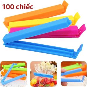Bộ 50/100 Kẹp Niêm Phong Túi Đồ Ăn Di Động Phụ Kiện Nhà Bếp Bằng Nhựa Màu Sắc Ngẫu Nhiên Dụng Cụ Gấp Túi