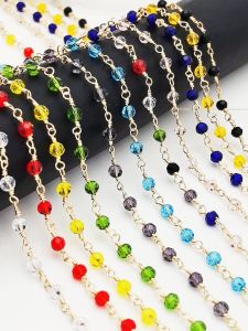 Color-Preserving Crystal Chain 4mm Twist Wire Eyeglass Bag Jewelry Accessories Material DIY Fashion Jewelry Chain