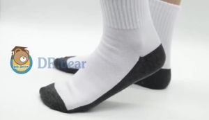 เท้านักเรียน ถุงเท้าข้อสั้น สีขาวพื้นเทา ผ้าดี เนื้อนิ่ม ใส่สบาย ครบSiza