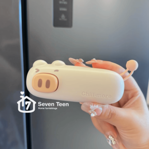 Portable Mini Handheld Sealing Machine Cute Pig Design Magnetic Refrigerator Magnet Packaging Bag Sealer Kitchen Cooking Tool