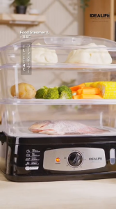 Food Steamer Idealife - Pengkukus Makanan IL114C / IL-114C Kapasitas Besar 25L (3 Layer)