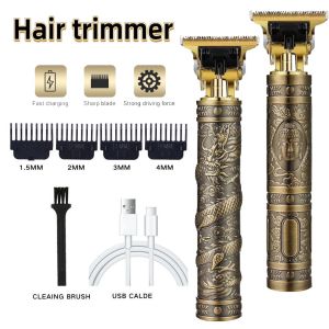 Rechargable Razor Hair Cut Hair Trimmer Vintage  Professional Hair Clipper Rasor  Electric Hair Cut  Trimmer Adjustable Cordless Edge for Men