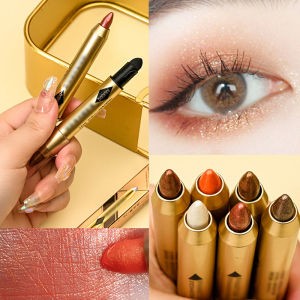 VEDO💕 COD Eyeshadow Pensil Perona Mata Penyorot Dan Penyorot Pensil Kontur Mutiara Berkilauan Pensil Perona Mata Berujung Ganda