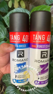 Combo Tiết Kiệm 2 Xịt Khử Mùi Romano Gen Z 196ml Ngăn Vệt Ố Vàng