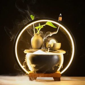 2kxx Treasure Bowl Water Fountain Fengshui Furniture DecorationsFine Ceramics Ornaments Christmas Gift