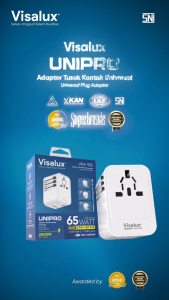 KlikAja88 Steker Serbaguna White Travel Adaptor Universal Colokan Internasional Visalux Unipro