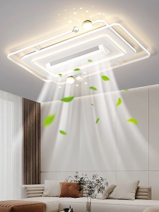 【JuMei】โคมไฟพัดลม พัดลมไร้ใบพัด พัดลมไร้ใบพัดแบบใหม่เรียบง่ายสำหรับห้องนั่งเล่น/ห้องนอน ขนาด 105/50 ซม. รีโมทคอนโทรลอัจฉ