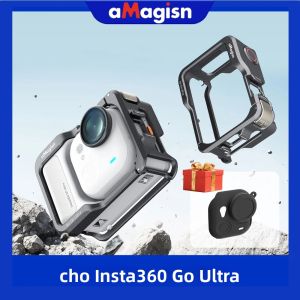 Khung Bảo Vệ Máy Quay Bằng Kim Loại aMagisn Dành Cho Insta360 Go Khung Siêu Bảo Vệ Với Nắp Ống Kính Bộ Phụ Kiện Dọc-ngang