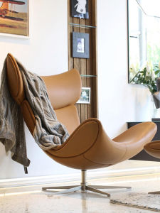 Modern Simple Leather Sofa Chair Snail Single Person Tiger Chair Casual Creative Design Recliner Imola Chair Nordic Style