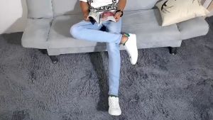 Blue Korean Style High Quality Mens Jeans Maong Pants