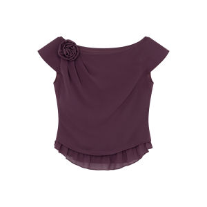 XXNING | Elegant Floral Off-Shoulder Light Thin T-shirt
