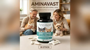 AminAvast Kidney Support Capsules for Cats & Small Dogs 60ct Natural Renal Care Supplement