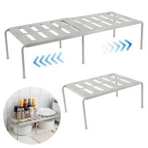Extendable Kitchen Cabinet Organizer Shelf Food Seasoning Tableware Storage Rack Space Saving Rack Closet Organizer Holders