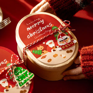 กล่องบรรจุขนมอบคริสมาสต์2023กล่องขนมคุกกี้คุกกี้เกล็ดหิมะกล่องของขวัญของขวัญตังเม