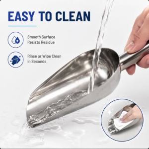 Stainless Steel Scoop Set Heavy Duty Ice Shovel for Pet Food & Grains Multi-Use Commercial Kitchen Tool Rustproof Easy to Use