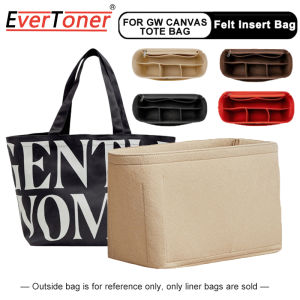 EverToner Felt Liner Bag for GW CANVAS TOTE BAG Women Cosmetic Organizer Bag Inner Purse Bag Shaper Travel Makeup Bags