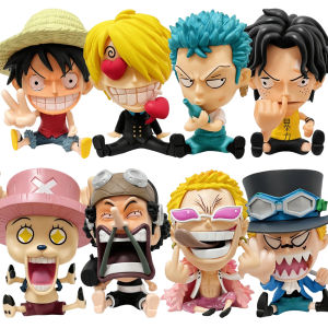 Bandai | Anime One Piece Sitting Posture Luffy Suo Long Shan Zhi Character Figurine PVC Model Ornament Anime Peripheral Toys Gift