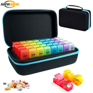 1Pcs Monthly Pill Organizer 3 Times a Day 32 Day Pill Organizer 3 Times a Day Medicine Box Portable Travel Medicine Organizing