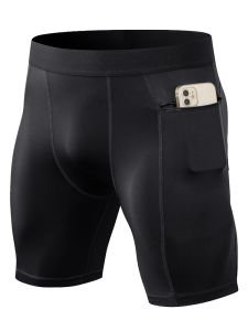 กางเกงออกกำลังกายชาย กางเกงขายาวทรงเข้ารูป กางเกงขายาวสำหรับฝึกซ้อมในฟิตเนส มีกระเป๋าใส่โทรศัพท์มือถือ สีดำ ระบายอากาศได้ดี ยืดหยุ่นสูง แห้งเร็ว