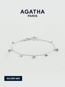 AGATHA | Lucky Four-leaf Clover Mood Enhancing Delicate Silver Bracelet