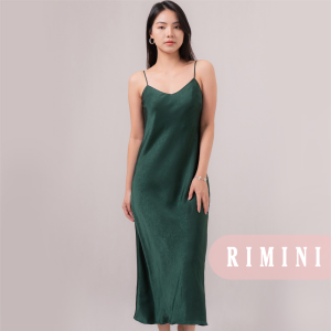RIMINI - Dress Cewe Remaja Yukensi Satin Maxi Textured Flowy Casual XS-XL- Ravine Dress 85868