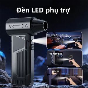 Quạt Không Dây Tích Hợp Đèn LED Và Màn Hình Kỹ Thuật Số Động Cơ Không Chổi Than Máy Thổi Khí Mạnh Mẽ Quạt Vệ Sinh Xe Hơi Di Động Dùng Được Ngoài Trời