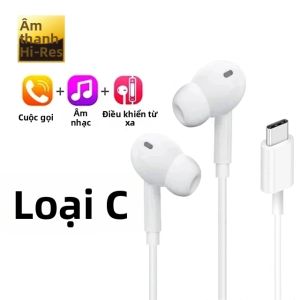 Tai Nghe Có Dây Loại C 35mm Tai Nghe Nhét Tai Có Micrô Dành Cho Điện Thoại Và Máy Tính Bảng Redmi Note Xiaomi Samsung Huawei