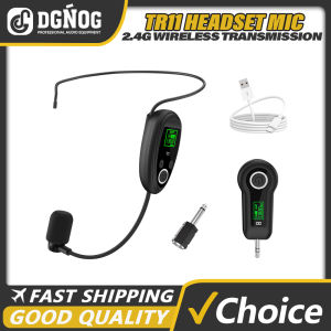 2.4G Head-Mounted Wireless Microphone Set Transmitter with Receiver Dynamic Microphone 50M for Amplifier Speaker Teaching Stage