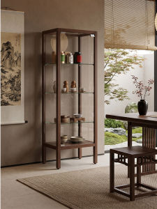 DMX | Retro Solid Wood and Glass Dustproof Tea Display Cabinet