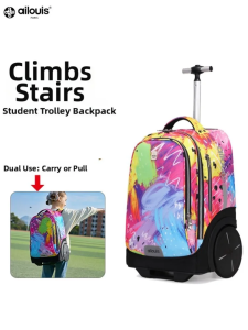 ailouis | Waterproof Silent Large Capacity Student Trolley Backpack