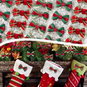 Giáng Sinh Mini Polyester Ruy Băng Nơ Appliques 10-200 Chiếc Cho Thủ Công DIY Nơ May Gói Quà & Trang Trí Cây Giáng Sinh