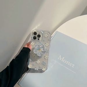 GRIPTOK KOREAN PREMIUM GLITTER FLOWER / GRIPTOK RING RESIN / PHONE HOLDER / PHONE STAND GLITTER MOTIF BUNGA