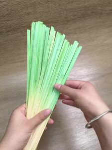 Color Gradient DIY Bamboo Weaving Strips Bamboo Strips for Hand‑Weaving Basket Fan Home Decoration Handcraft Supplies