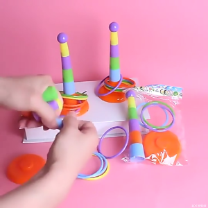 Kids Throw Circle Toy Mini Hoop Ring Toss Children Creative Educational Toys Ferrule Stacked Toys Circle Layers Ring Toss Game