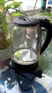Ấm siêu tốc thủy tinh Sunhouse SHD1215 1.8L Cống 1800W đun sôi nước nhanh Miệng rót có khe chống Ấm siêu tốc sôi nhanh Ấm siêu tốc giữ nhiệt Bảo hành 24 tháng